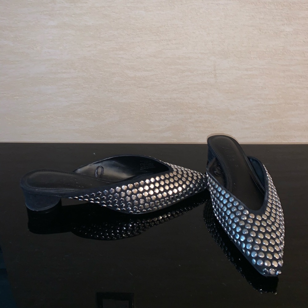 Zara studded mid-heel mule